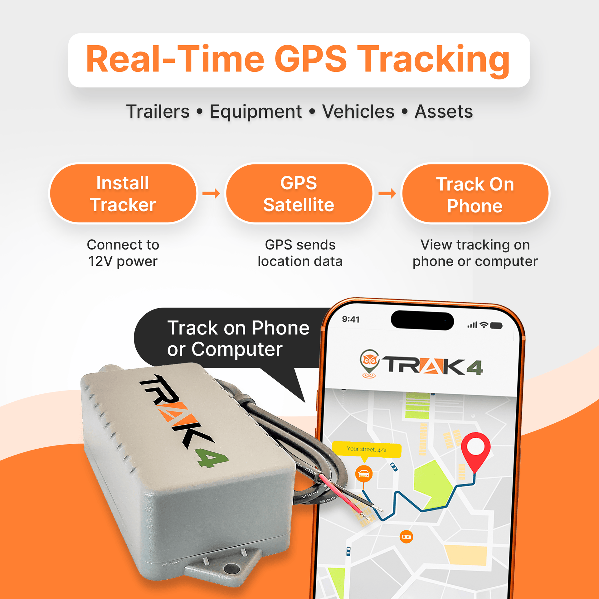 Trak-4 CE Trak-4 12v GPS Tracker with Wiring Harness